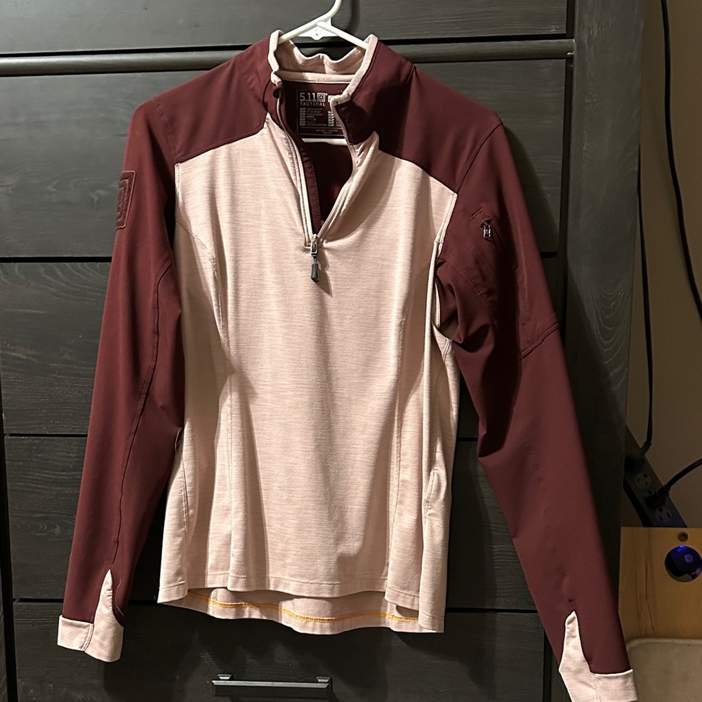 5.11 Tactical Women's Two-Tone Pullover - Burgundy and Cream